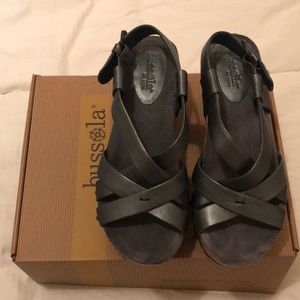 Bussola Brand New Antic Silver Strap Wedges